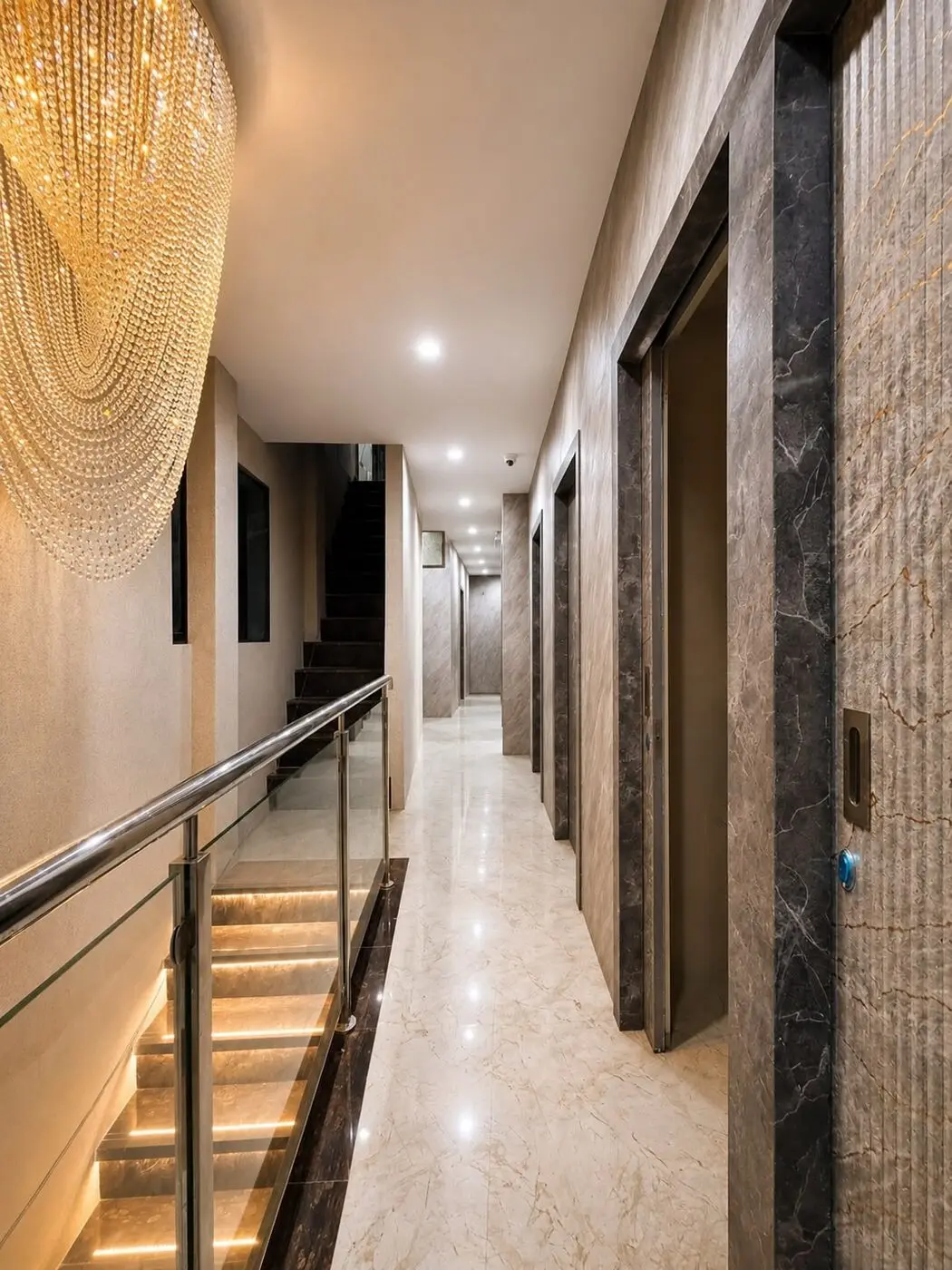 Interior corridor at Zest Stays 1055, PG accommodation on New Link Road, Goregaon West